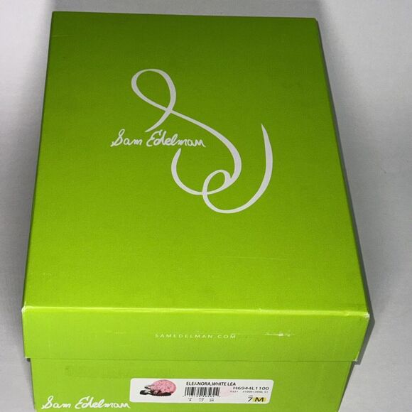 Sam Edelman Eleanor white leather ankle strap platform chunky sandals Women's 7 - Picture 7 of 9